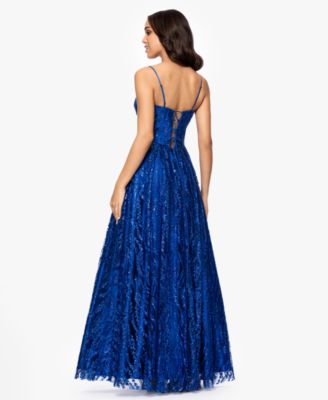 Juniors' Glitter Illusion Bodice Ballgown