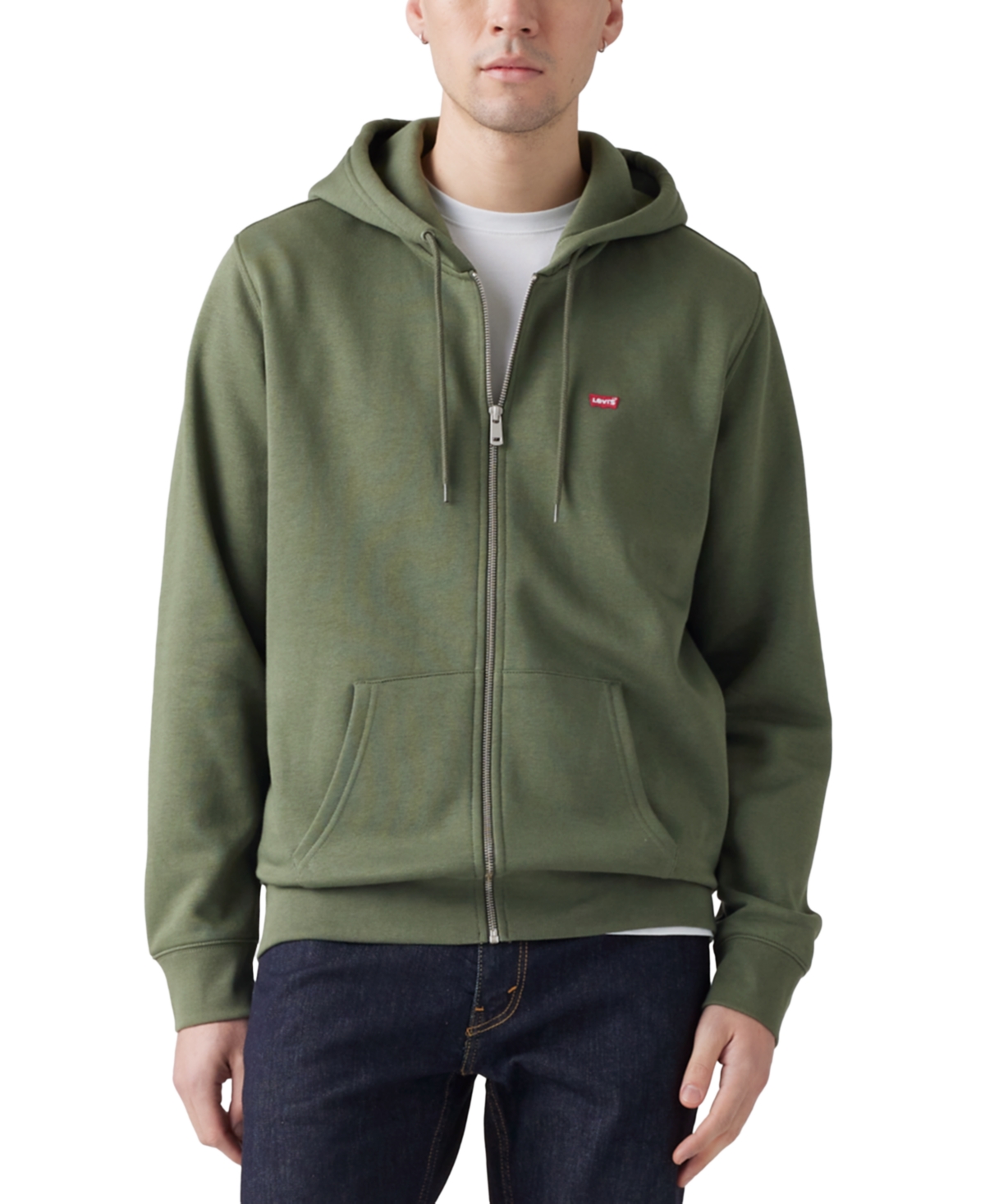 Levi's Men's Non-graphic Zip-up Standard Fit Hoodie In Thyme