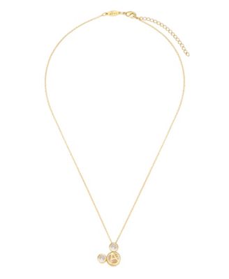 Cubic Zirconia Mickey Mouse Dream Initial Pendant Necklace