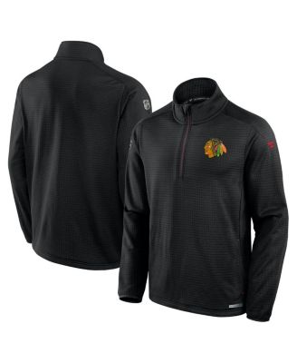 Fanatics - Men's Black Chicago Blackhawks Authentic Pro Rink Quarter-Zip Jacket