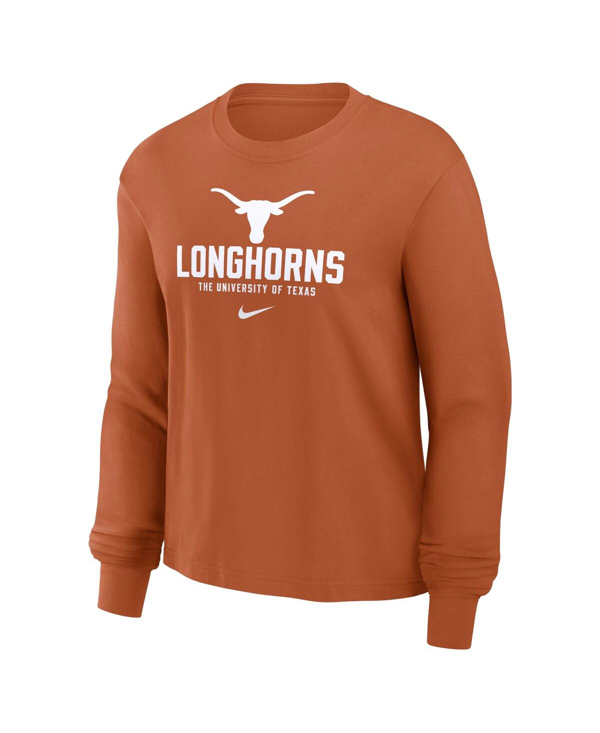 Nike Women's Texas Orange Texas Longhorns Primetime University Boxy Long Sleeve T-shirt In Orange