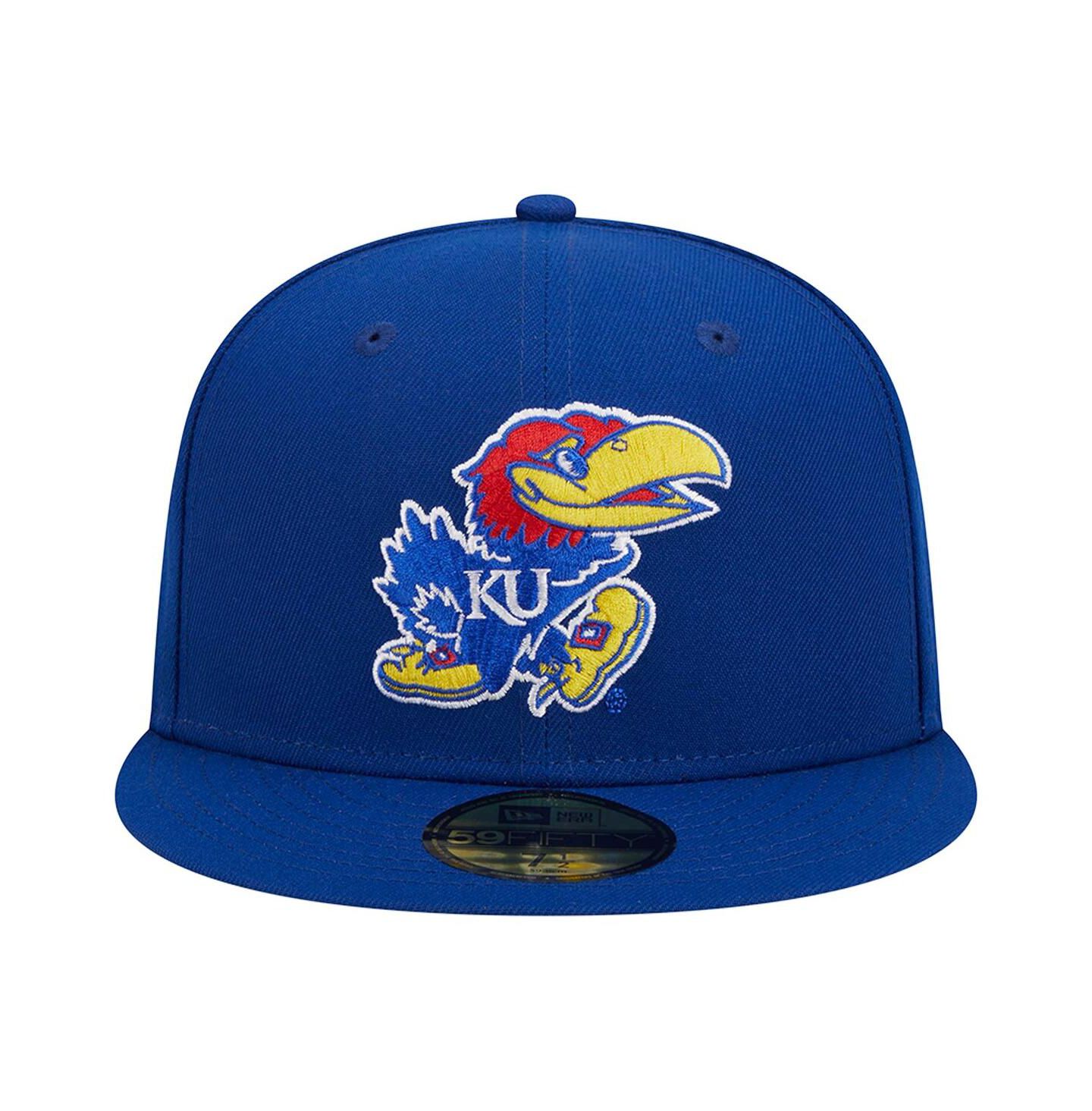 Мужская кепка New Era Royal Kansas Jayhawks Evergreen 59FIFTY Fitted Hat — фото 9