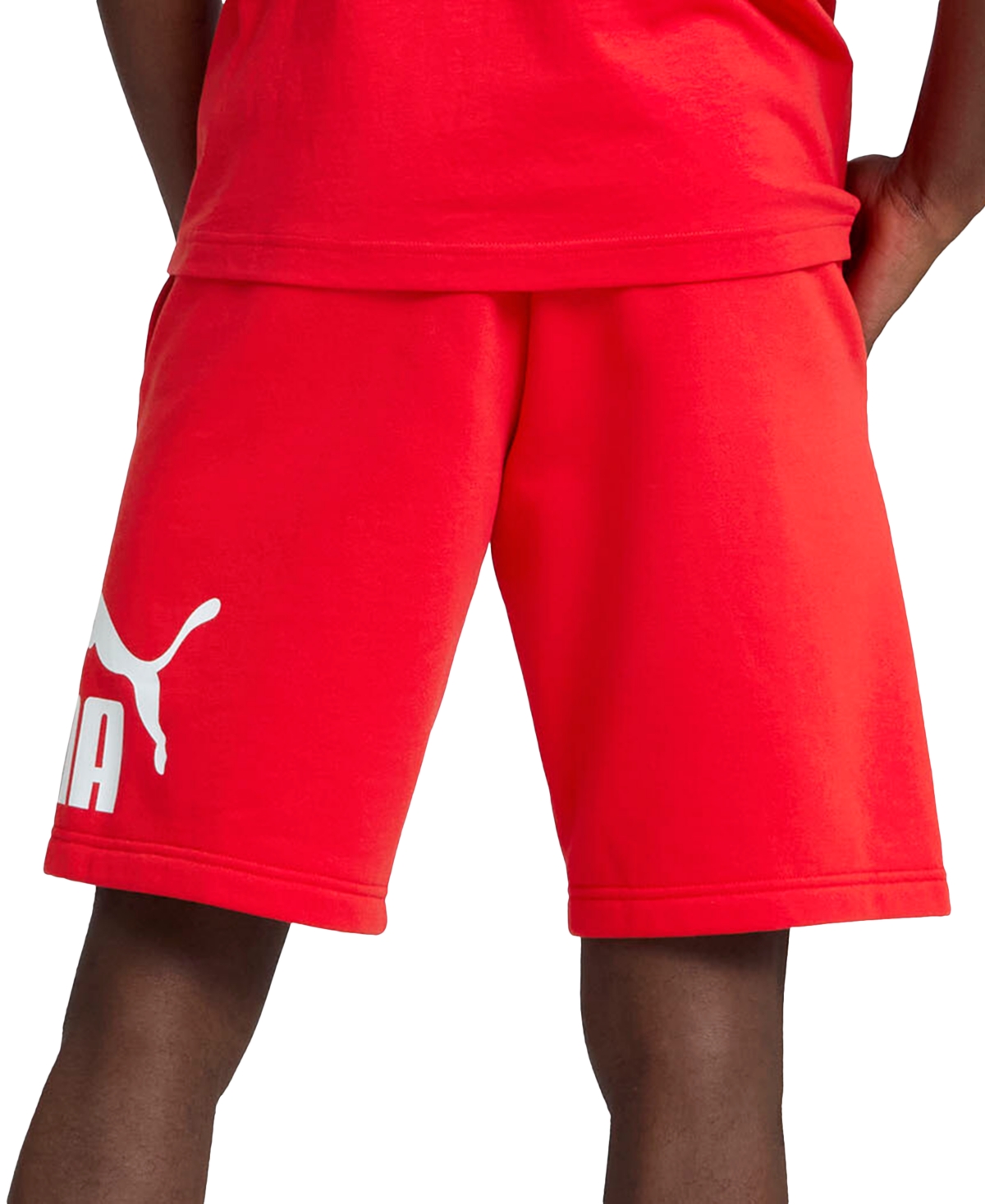 Puma Men's Logo Drawstring Shorts In Red