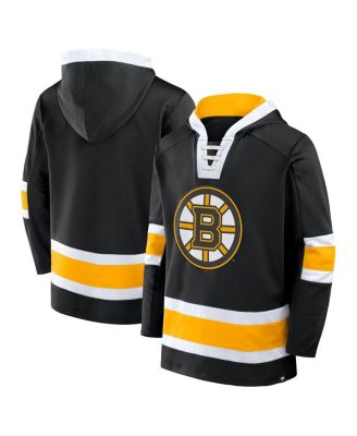 Fanatics - Men's Black Boston Bruins Inside Line Fleece Pullover Hoodie