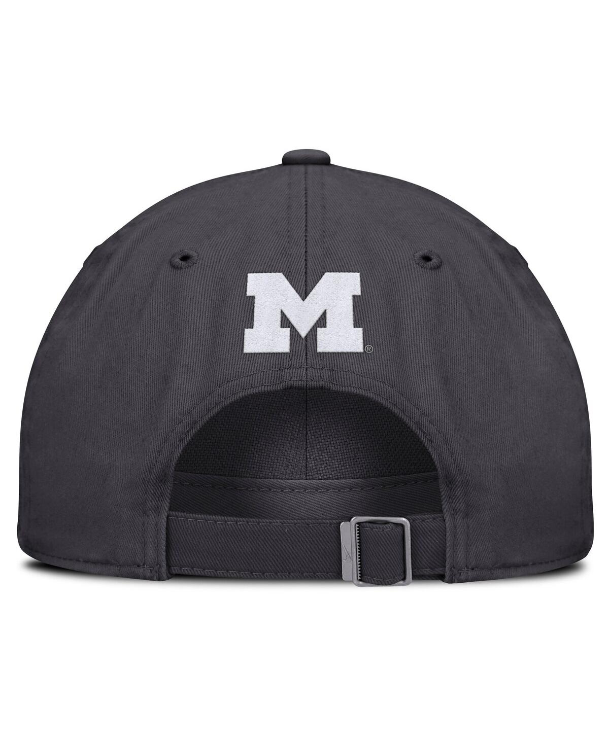 JORDAN MEN'S CHARCOAL MICHIGAN WOLVERINES CAMPUS CLUB ADJUSTABLE HAT 