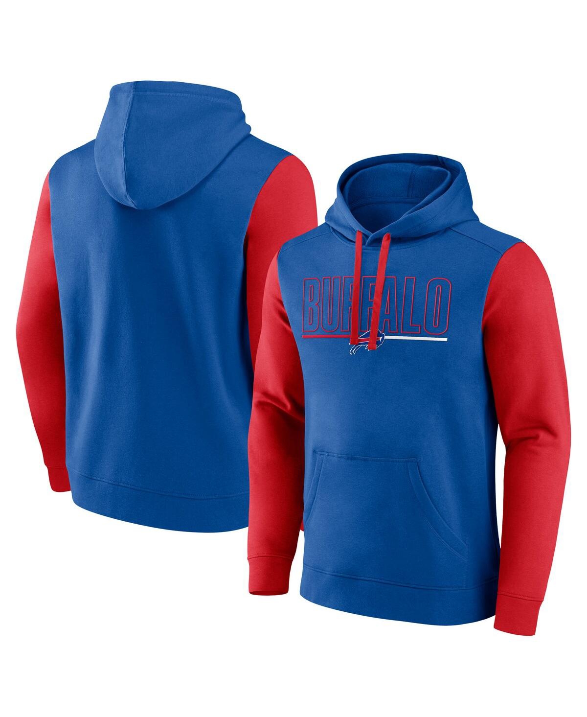 Fanatics Men's Royal/red Buffalo Bills Outline Pullover Hoodie In Royal,red