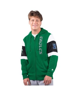 Starter - Men's Kelly Green Philadelphia Eagles Extreme Vintage Logo Full-Zip Hoodie