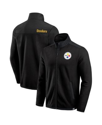 Fanatics - Men's Black Pittsburgh Steelers Color Block Polar Fleece Full-Zip Jacket
