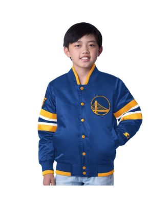 Starter - Big Boys and Girls Royal Golden State Warriors Scout Varsity Full-Snap Jacket