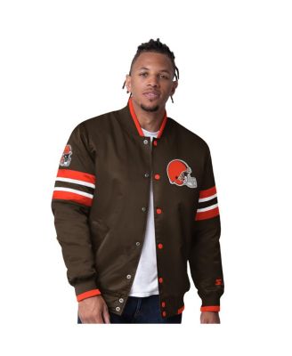 Starter - Men's Brown Cleveland Browns Scout I Full-Snap Varsity Jacket
