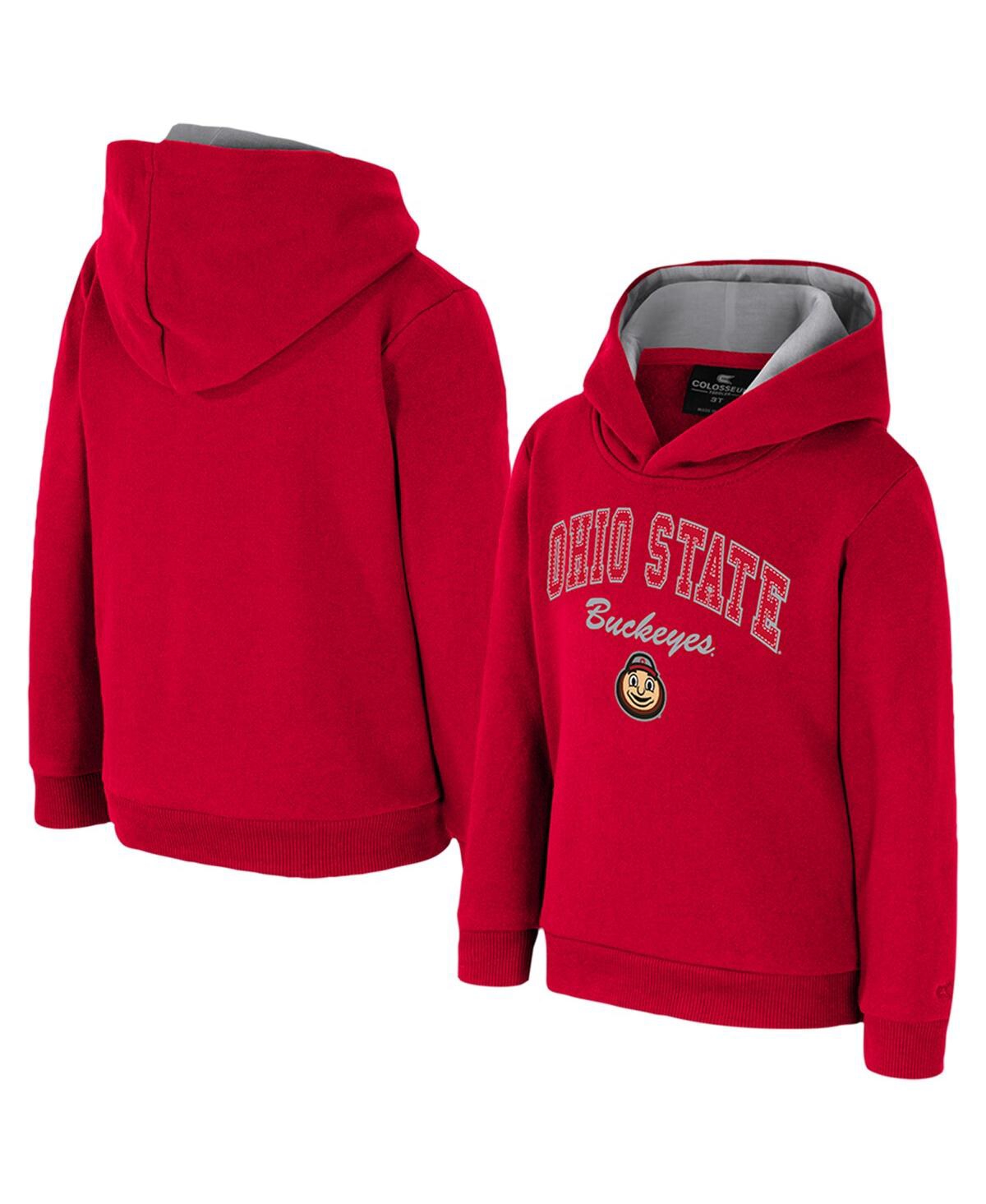 Colosseum Toddler Scarlet Ohio State Buckeyes Centauri Pullover Hoodie In Scarlet