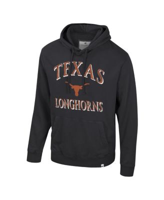 Men's Black Texas Longhorns Big Tall Cap E-Tan Pullover Hoodie