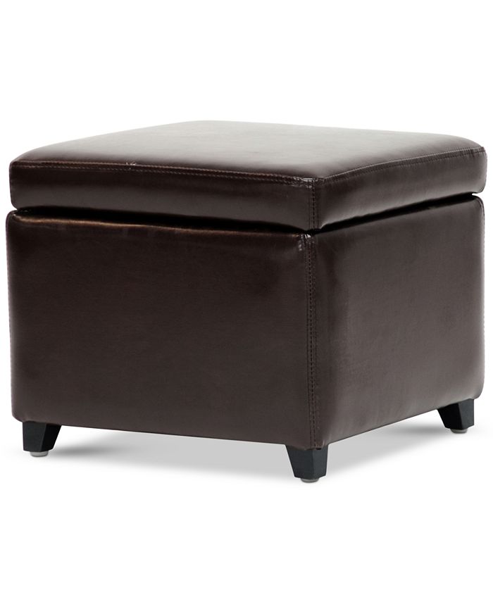 Furniture Brant Small Faux Leather Storage Cube Ottoman Macy's