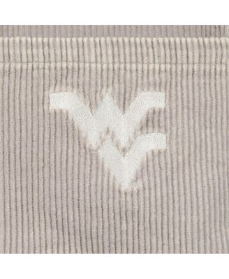 Women's Gray/Navy West Virginia Mountaineers Vintage Wash Corduroy Full-Snap Hooded Shacket