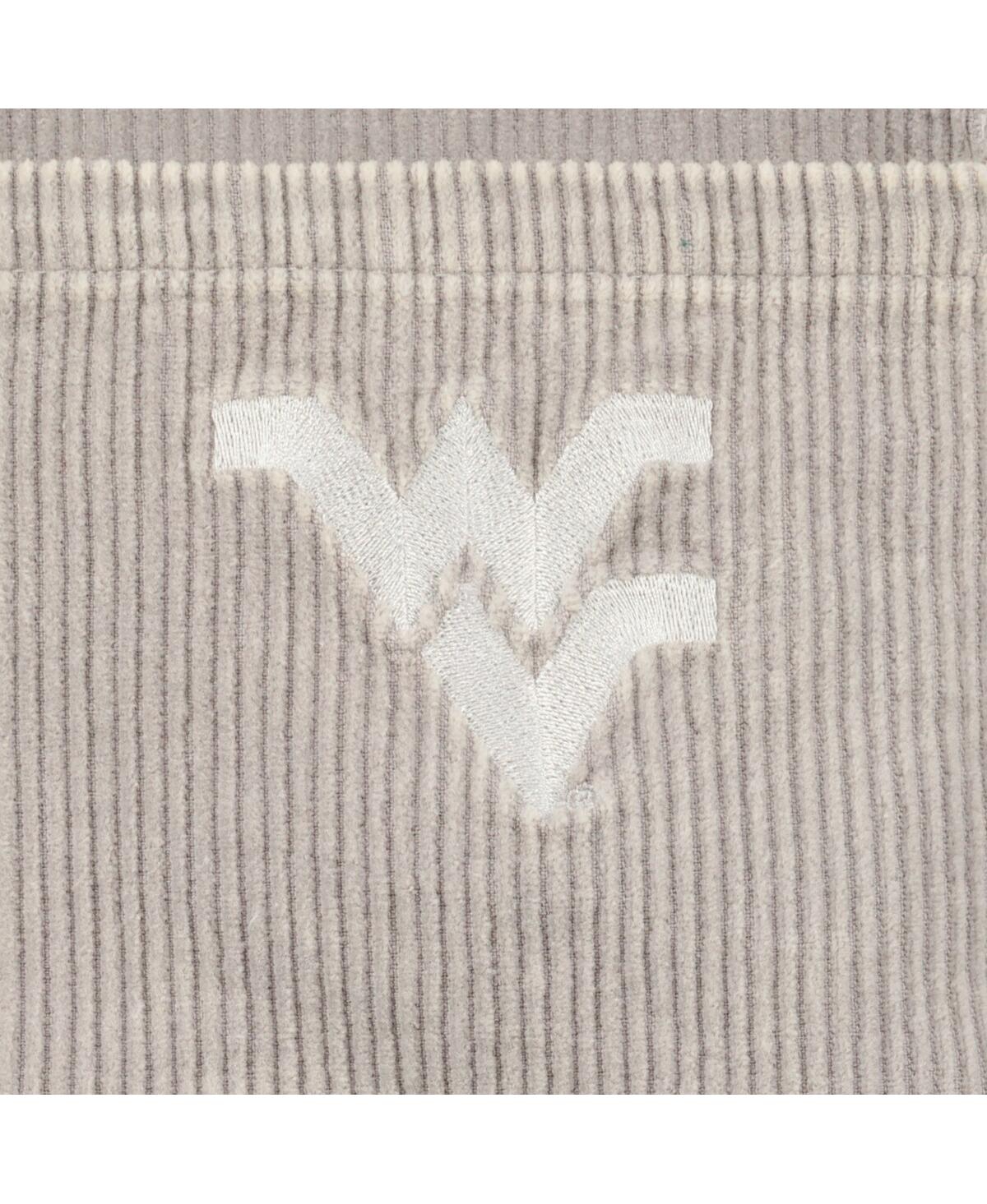 Gameday Couture Women's Gray/navy West Virginia Mountaineers Vintage Wash Corduroy Full-snap Hooded Shacket In Gray,navy