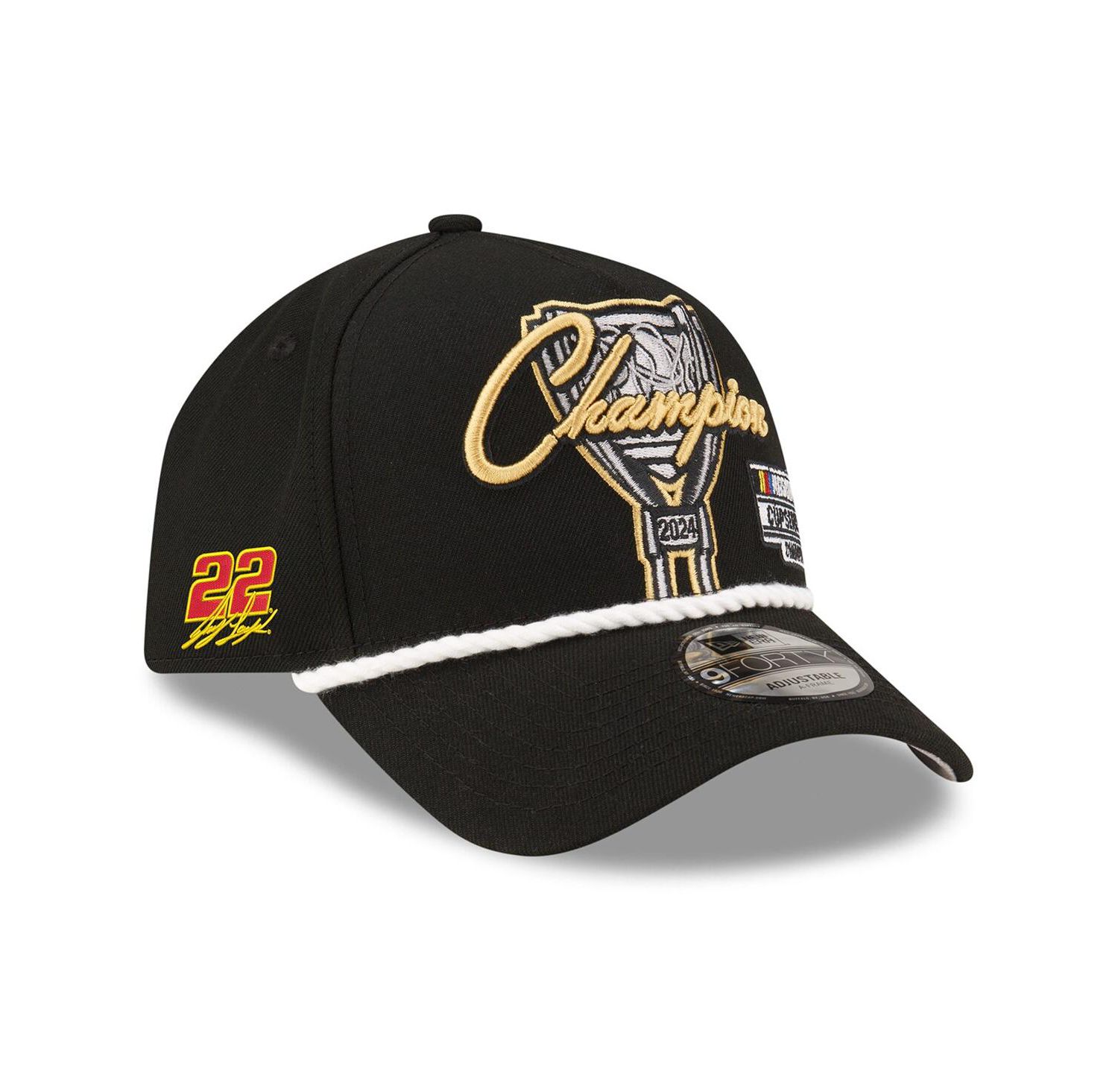 Men's Black Joey Logano 2024 NASCAR Cup Series Champion 9FORTY Adjustable Hat