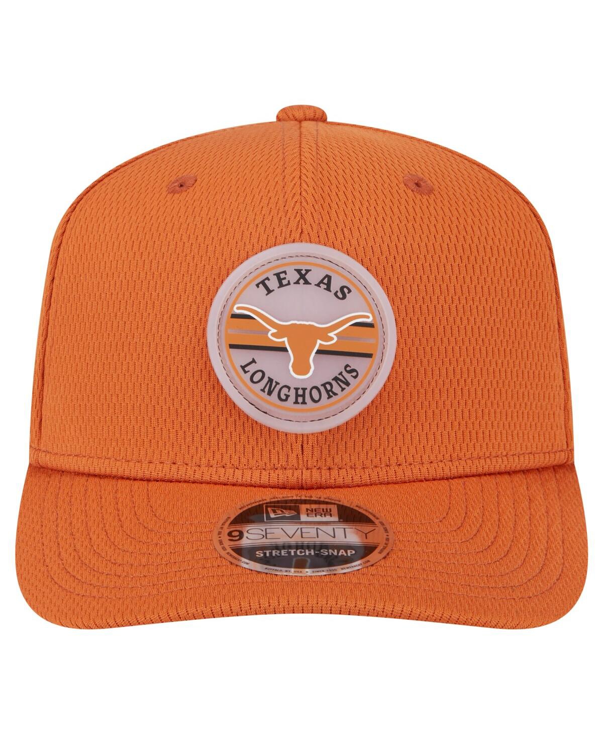 NEW ERA MEN'S BURNT ORANGE TEXAS LONGHORNS PATCHED 9SEVENTY STRETCH-SNAP ADJUSTABLE HAT 