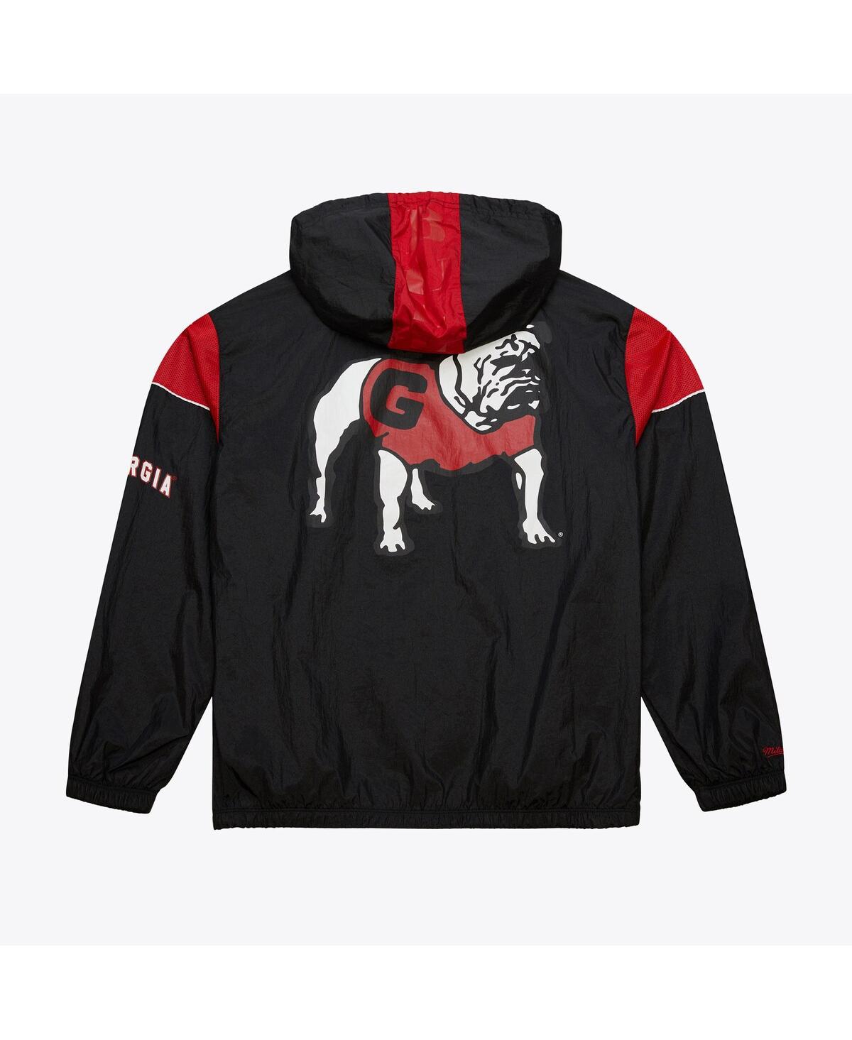 Mitchell & Ness Men's Black Georgia Bulldogs Anorak Vintage Logo Half-zip Hoodie Jacket In Black