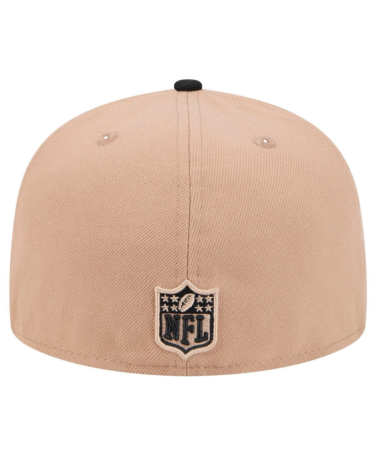 NEW ERA MEN'S TAN LAS VEGAS RAIDERS LOGO MAIN 59FIFTY FITTED HAT