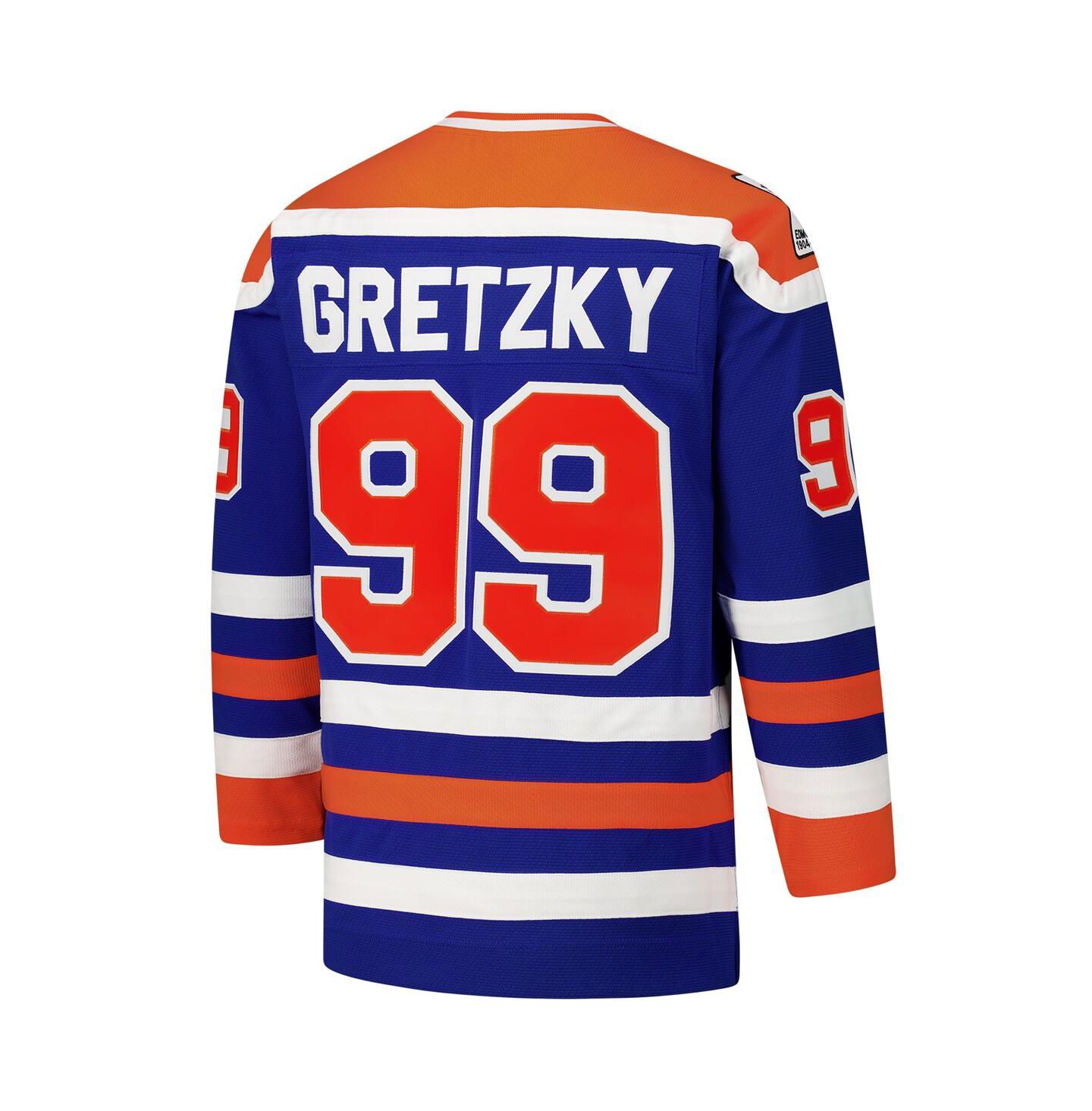 Мужской топ Mitchell & Ness Wayne Gretzky Royal Edmonton Oilers 1979-80 Power Play Jersey — фото 3