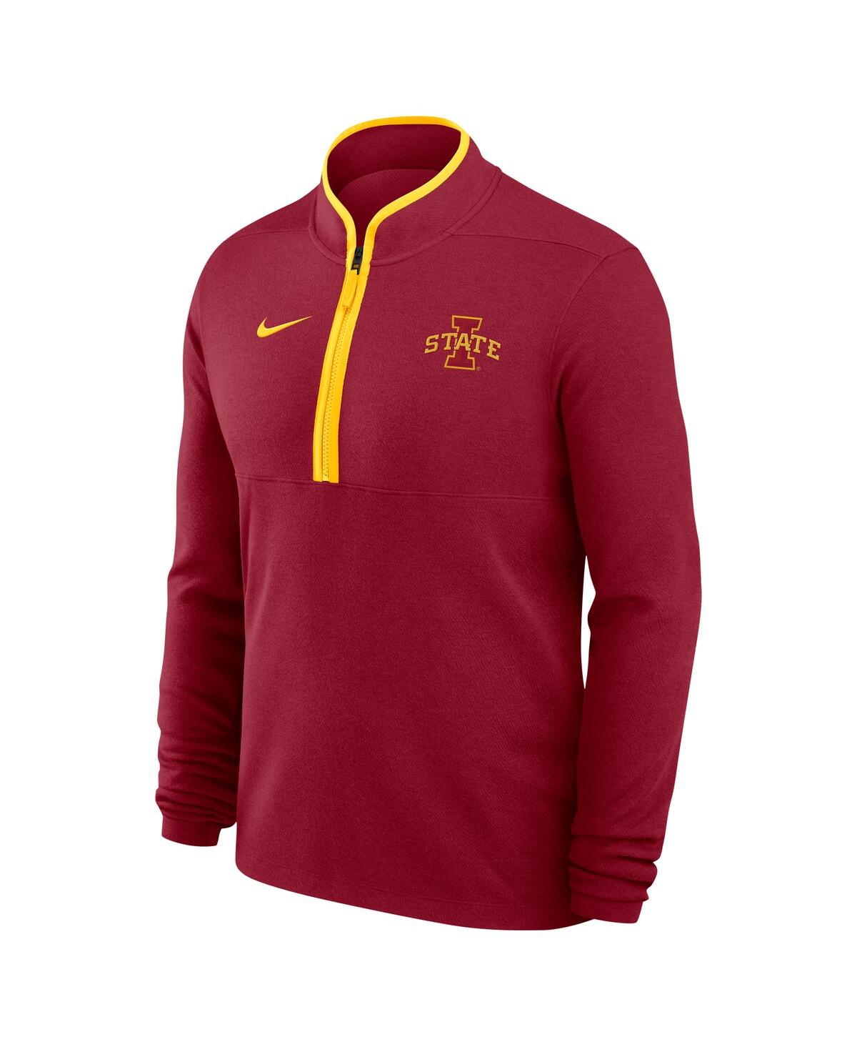 Nike Men's Cardinal Iowa State Cyclones Coaches Courtside Basketball Victory Performance Quarter-zip Top In Cardinal
