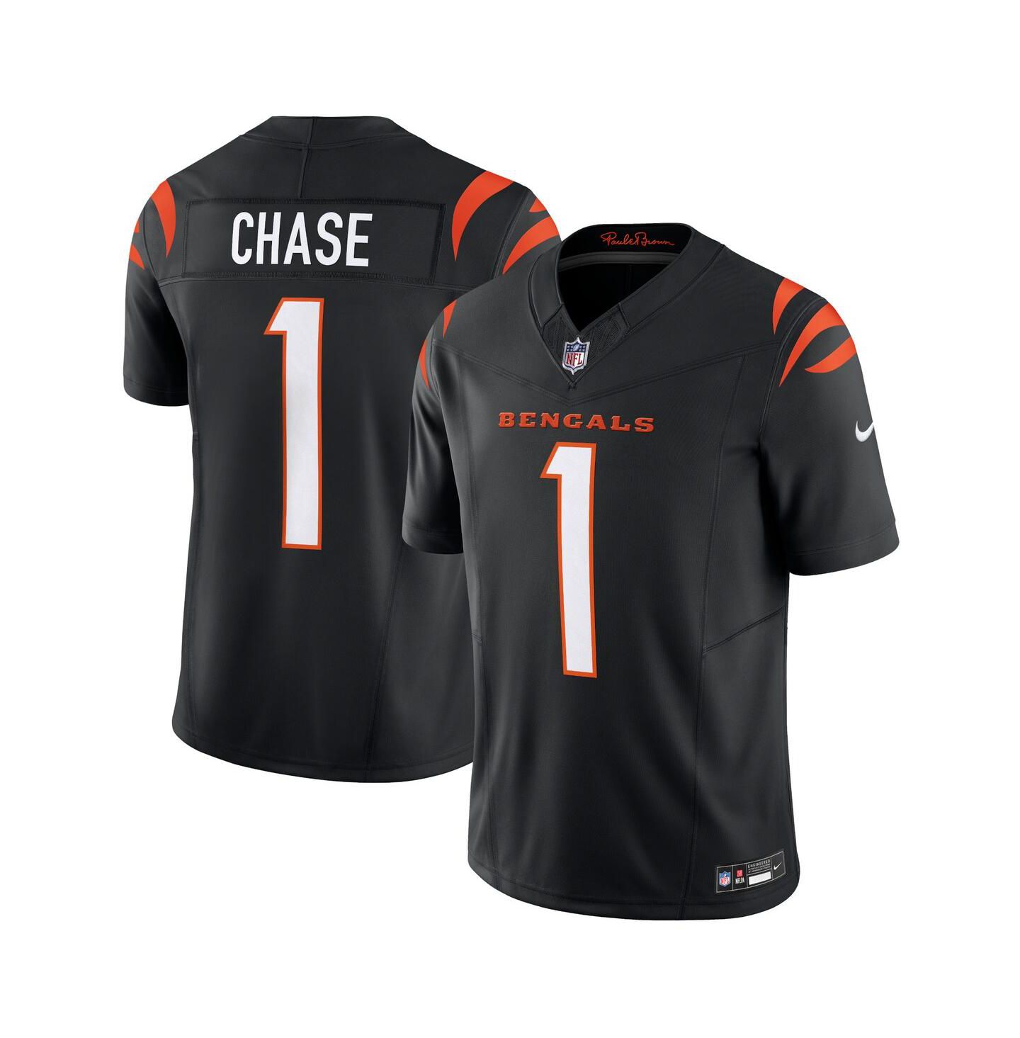 Мужской топ Nike Ja'Marr Chase Black Cincinnati Bengals Vapor F.U.S.E. Limited Jersey — фото 1