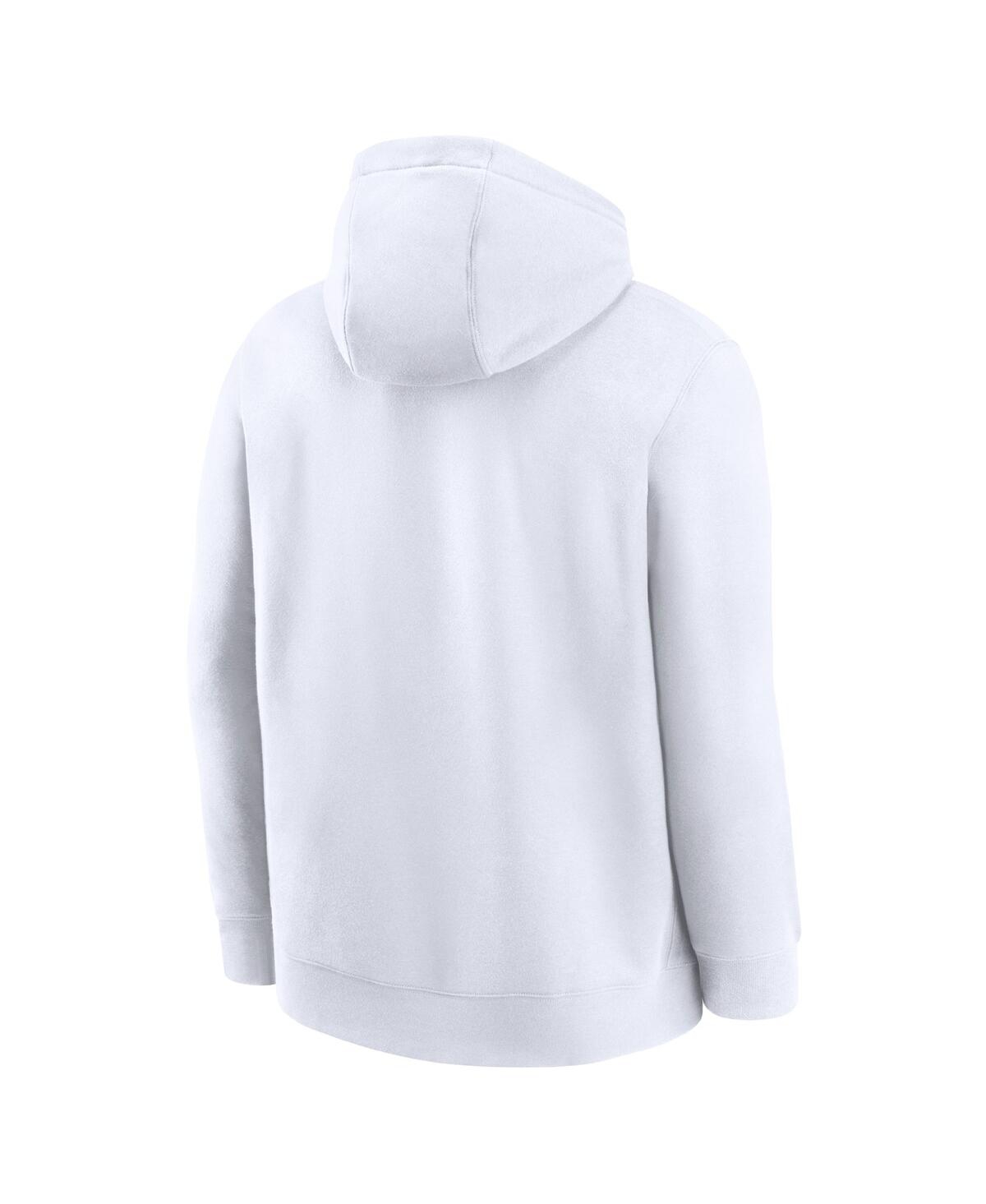 JORDAN MEN'S WHITE MICHIGAN WOLVERINES STATEMENT WORDMARK LOCKUP PULLOVER HOODIE 