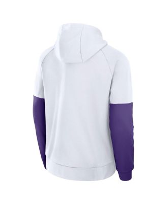 Men's White LSU Tigers Fitness Raglan Performance Pullover Hoodie
