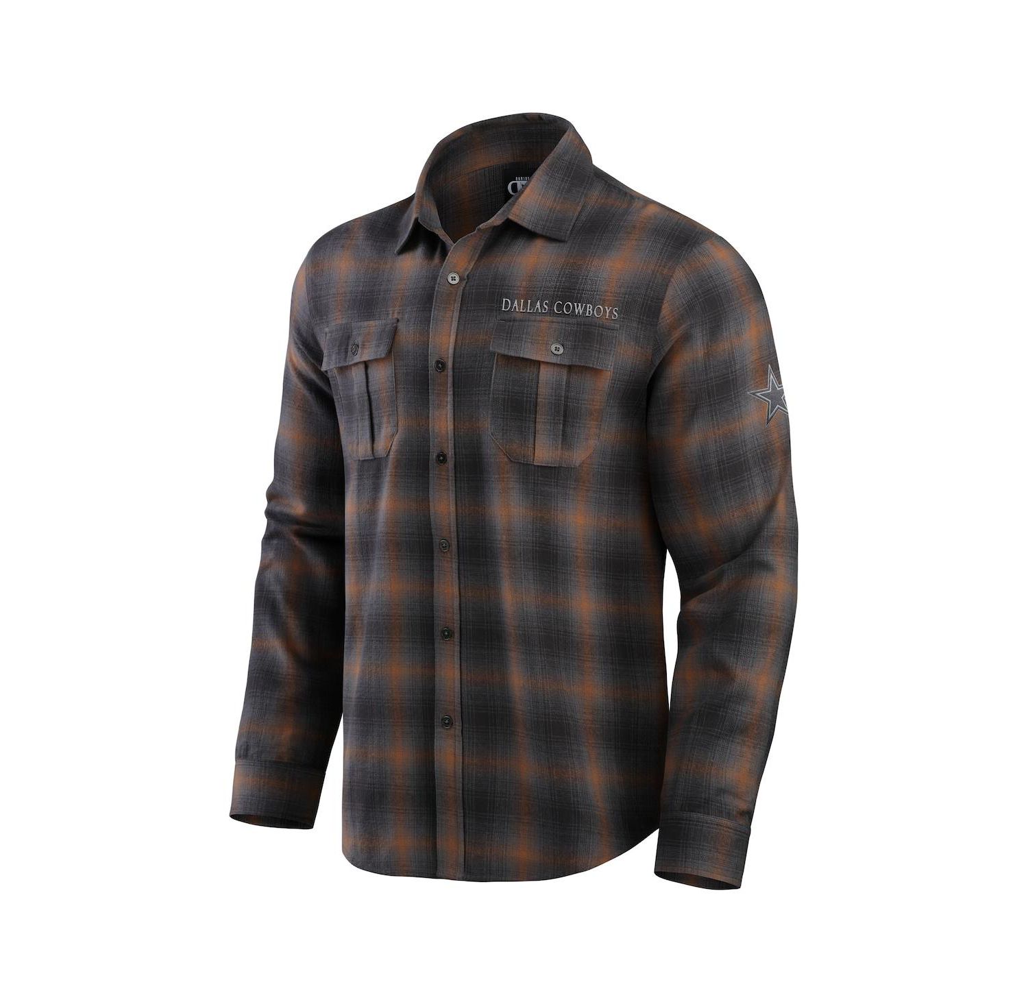 Men's Charcoal Dallas Cowboys Classic Flannel Long Sleeve Button-Up Shirt
