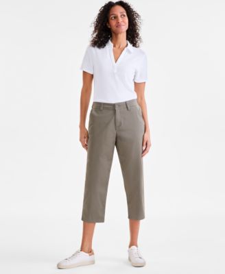 Women's Mid-Rise Comfort Waist Capri Pants