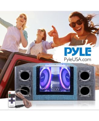 Dual Subwoofer Box System, 10'' Vented Enclosure, 1000W Max, LED Lights