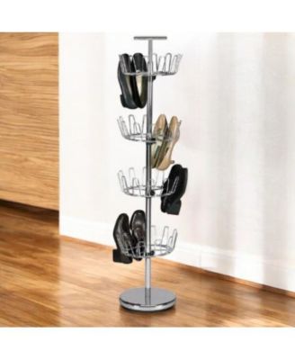 4-Tier Revolving Shoe Rack Tree - Rotating Storage Organizer for Easy Access
