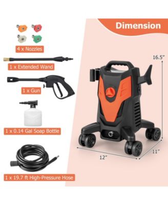 2400 PSI Electric Pressure Washer with 4 Universal Wheels