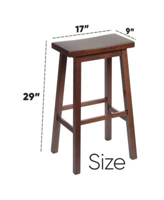 Classic Saddle Seat 29" Tall Kitchen Counter Stools, Walnut (Set of 4)