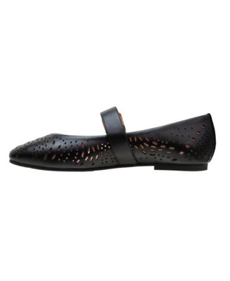 MILLER | Laser Cut Leather Mary Jane Flats