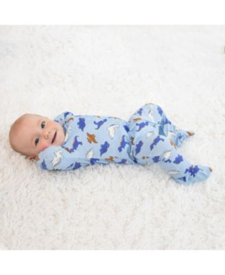 3pk Cotton Sleeper Set for Baby Boy, Cobalt Dino