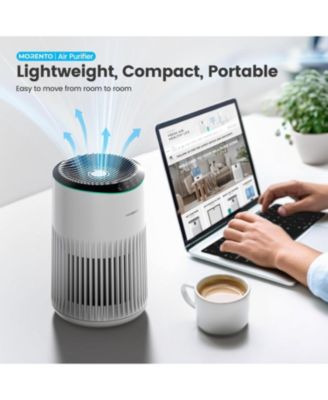 MORENTO 2 Pack Air Purifier for Home Office with HEPA Filter, Sleep Mode, Fragrance Sponge, Quiet Operation, Ambient Light