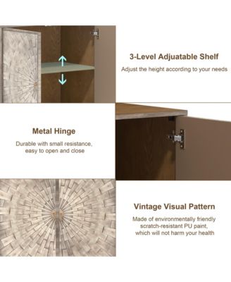 Vintage Wood Storage 2 Door Accent Cabinet