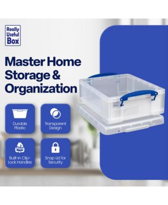 8.1L Plastic Storage Container w/Snap Lid & Clip Lock Handle