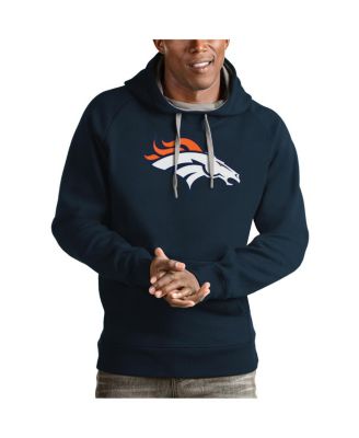 Antigua - Men's Navy Denver Broncos Victory Pullover Hoodie