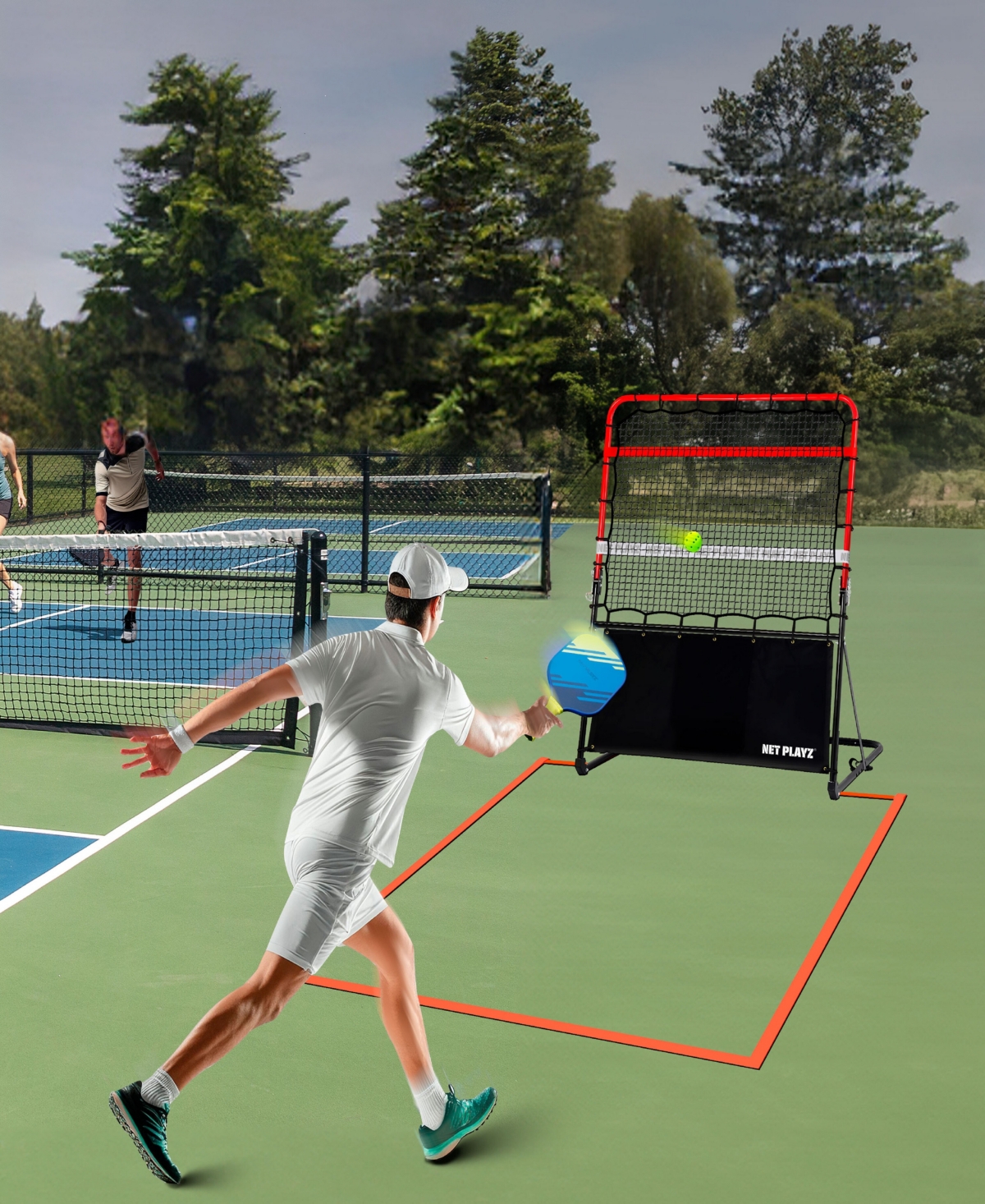 Net Playz 4' Portable Pro Pickleball Rebounder In Red