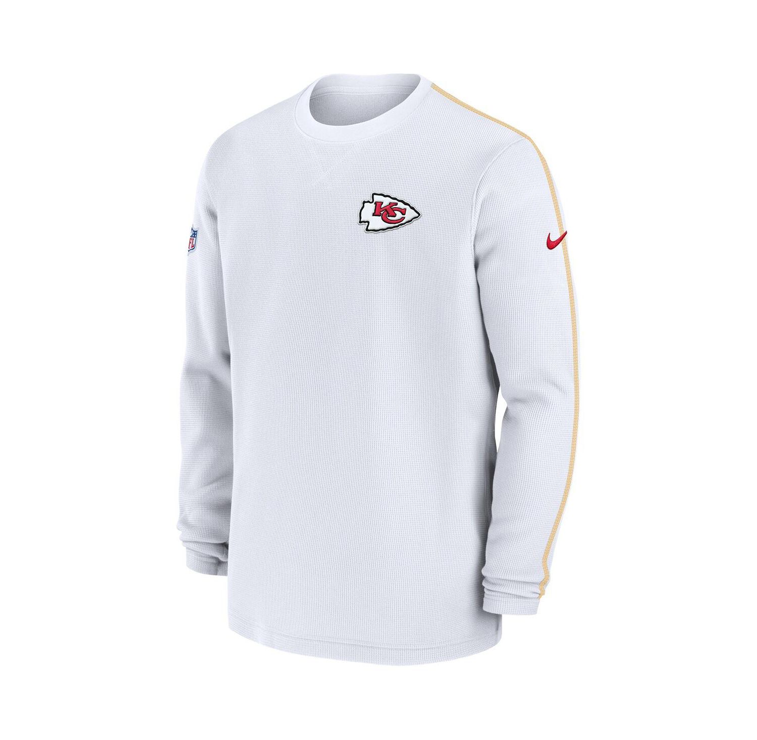 Men's White Kansas City Chiefs 2024 Sideline Coaches Long Sleeve Top