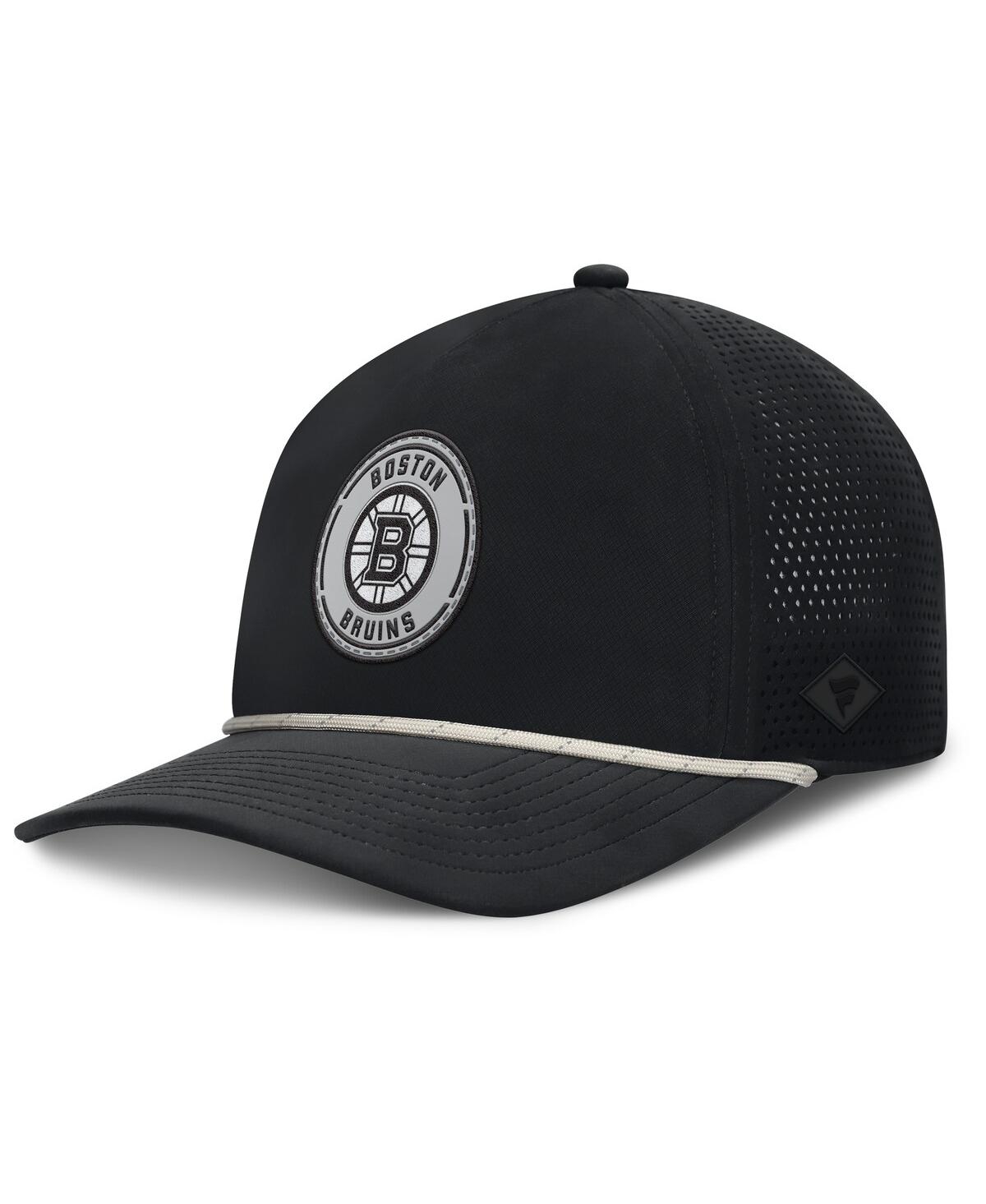 Fanatics Men's Black Boston Bruins Front Office Performance A-frame Adjustable Hat In Black