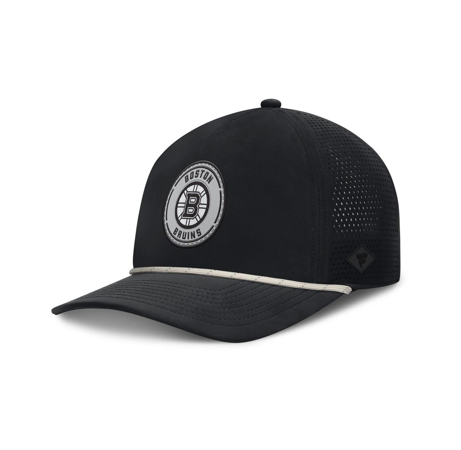 Men's Black Boston Bruins Front Office Performance A-Frame Adjustable Hat
