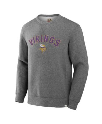 Men's Heather Gray Minnesota Vikings Loop Terry Pullover Sweatshirt