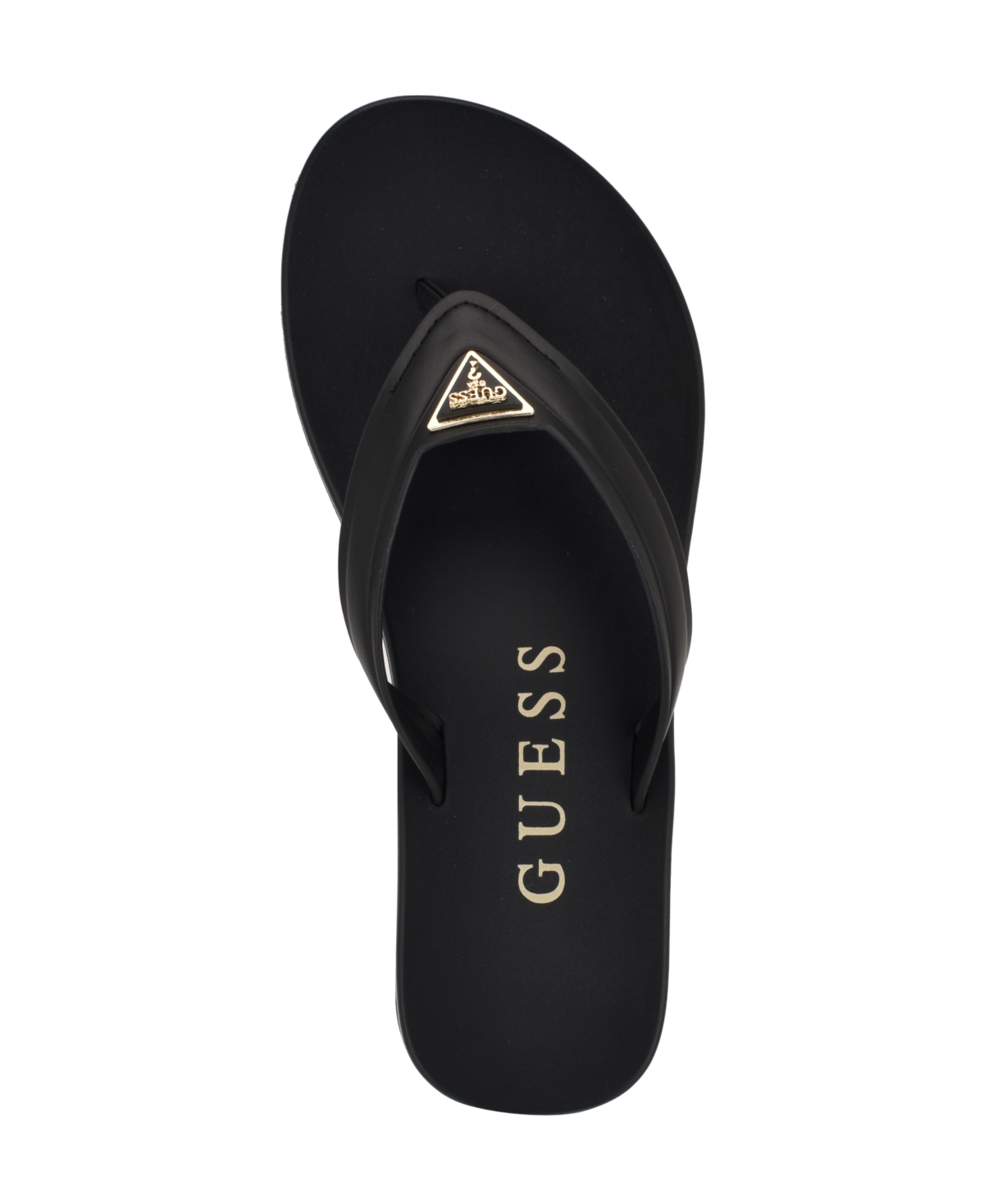 Guess Women's Candry Triangle Logo Eva Thong Flip Flop Sandals In Black