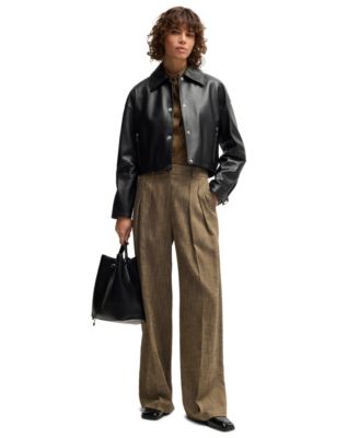 Women's Cropped Leather Jacket