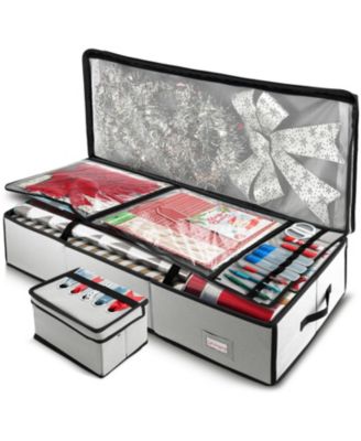 Premium Holiday Gift Wrapping Paper & Accessories Storage Organizer Box