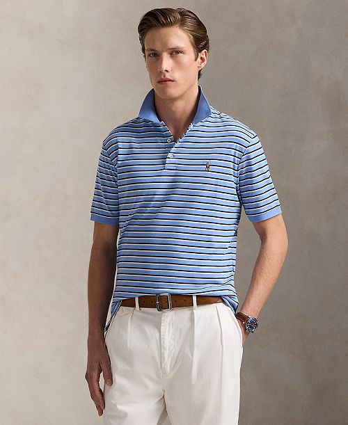alfani Polo Ralph Lauren Men's Classic-Fit Striped Soft Cotton Polo Men's Fashion & Accessories