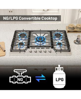 Natural Gas, 5 Burner Cooktop, 36inch